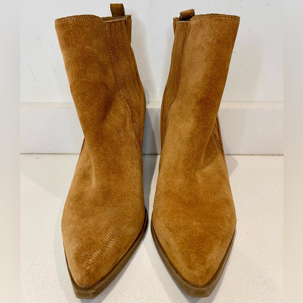 Marc Fisher LTD Alva Bootie Chestnut Brown Suede Size 8.5 - Picture 13 of 13